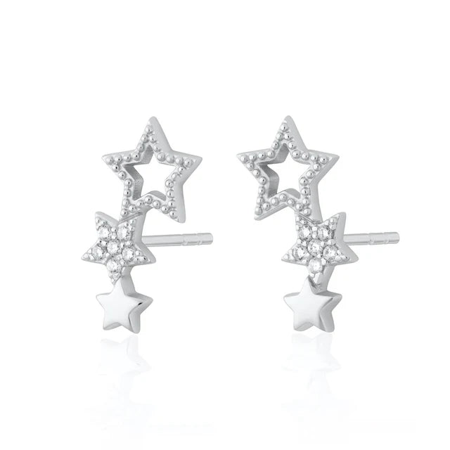 Scream Pretty Hannah Martin Star Ear Climber Stud Earrings Sterling Silver