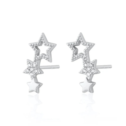 Scream Pretty Hannah Martin Star Ear Climber Stud Earrings Sterling Silver