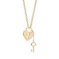 Scream Pretty Heart Shaped Padlock and Key 18K Gold Plated Sterling Silver Necklace