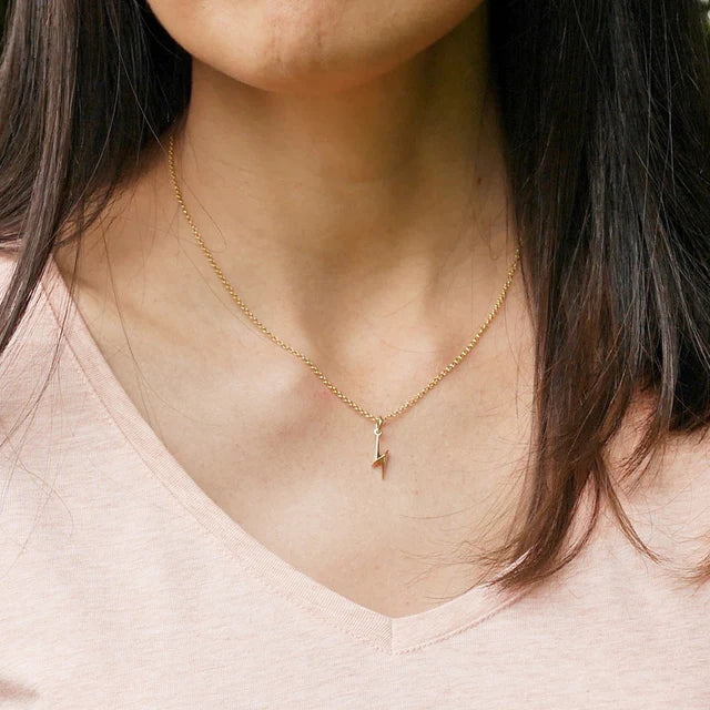 Scream Pretty Lightening Bolt Necklace 18k Gold Plated Sterling Silver
