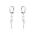 Scream Pretty Lightening Hoop Earrings Rhodium Plated Sterling Silver