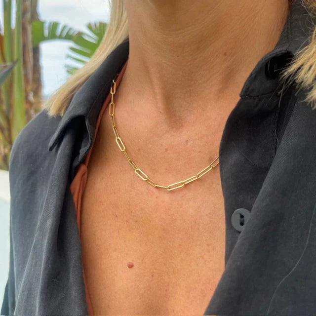 Scream Pretty Long Link Chain Choker 18k Gold Plated Sterling Silver