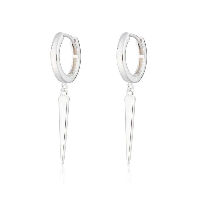 Scream Pretty Spike Hoop Earring Rhodium Plated Sterling Silver