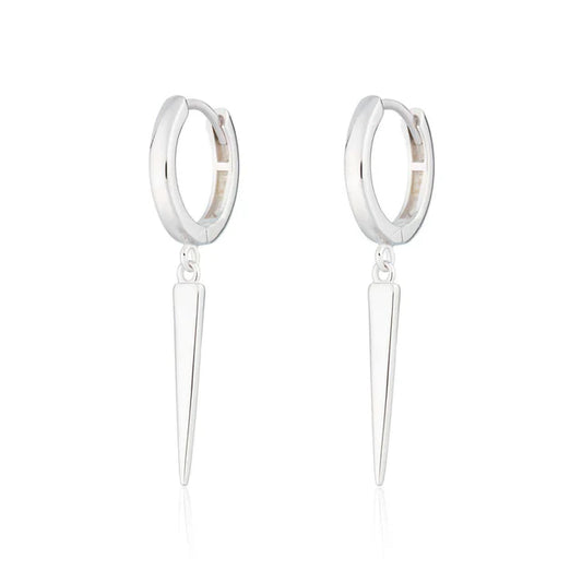 Scream Pretty Spike Hoop Earring Rhodium Plated Sterling Silver