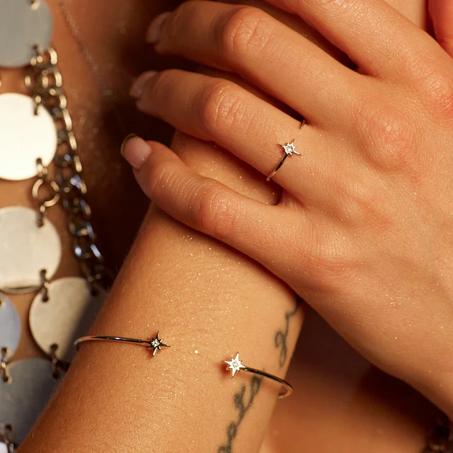 Scream Pretty Starburst Bangle Rhodium Plated
