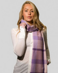 Zelly Lilac Check Tassled Scarf