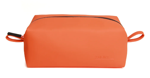 Orange Rubberised Wash Bag