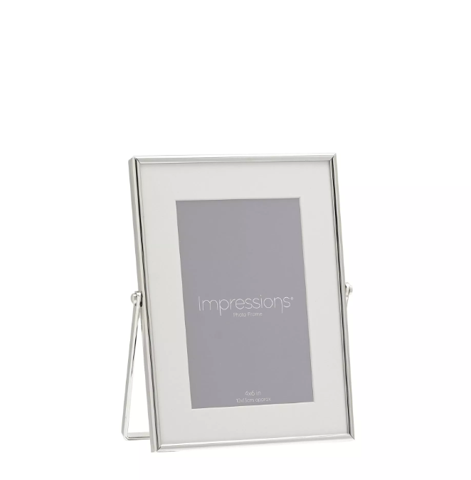 Impressions Silver Photo Frame White Border 4x6