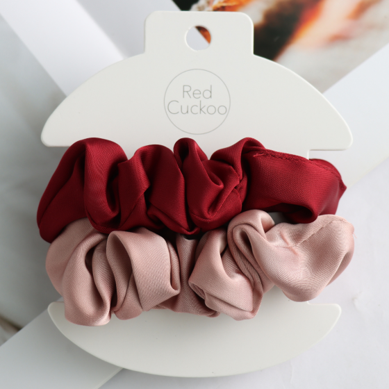 Scrunchies Pack Of 2 Pink Red