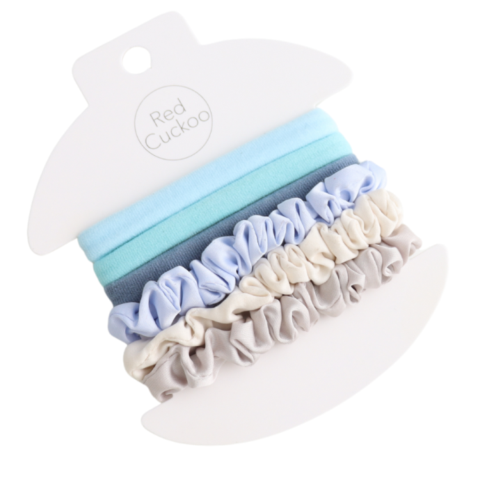 Scrunchies Pack Of 6 Sky Silver