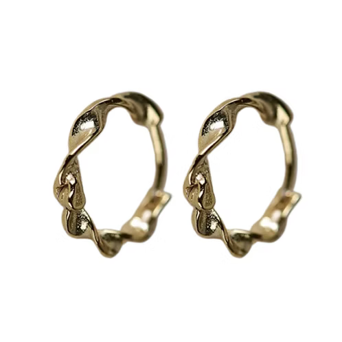 She Is Beautiful Classic Twist Huggies Gold