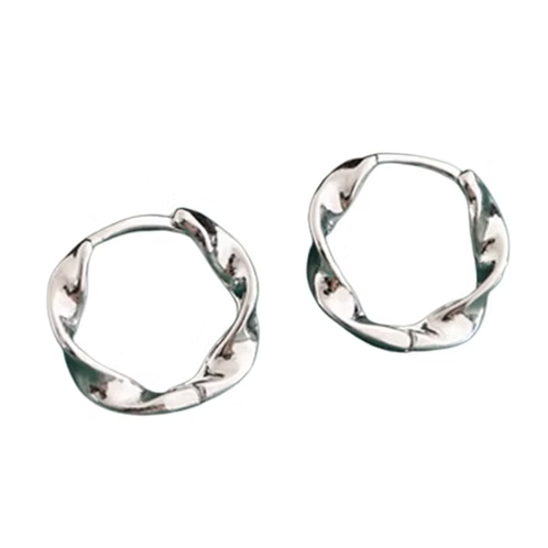 She Is Beautiful Classic Twist Huggies Silver