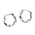She Is Beautiful Classic Twist Huggies Silver