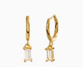 She Is Beautiful Clear Glass Huggies Gold