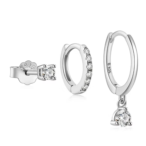 She Is Beautiful Elodie Stacking Set Silver