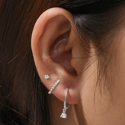 She Is Beautiful Elodie Stacking Set Silver