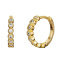 She Is Beautiful Fine Pave Huggies Gold