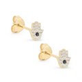 She Is Beautiful Hamsa Hand Stud Set Gold