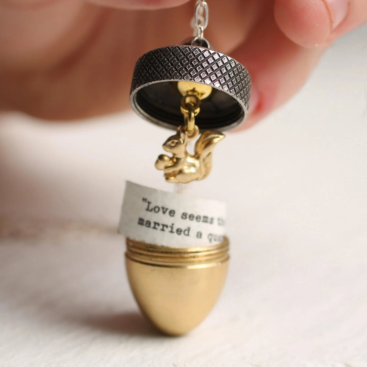 Silk Purse Acorn Locket Necklace