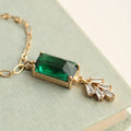 Art Deco Emerald Bar Necklace