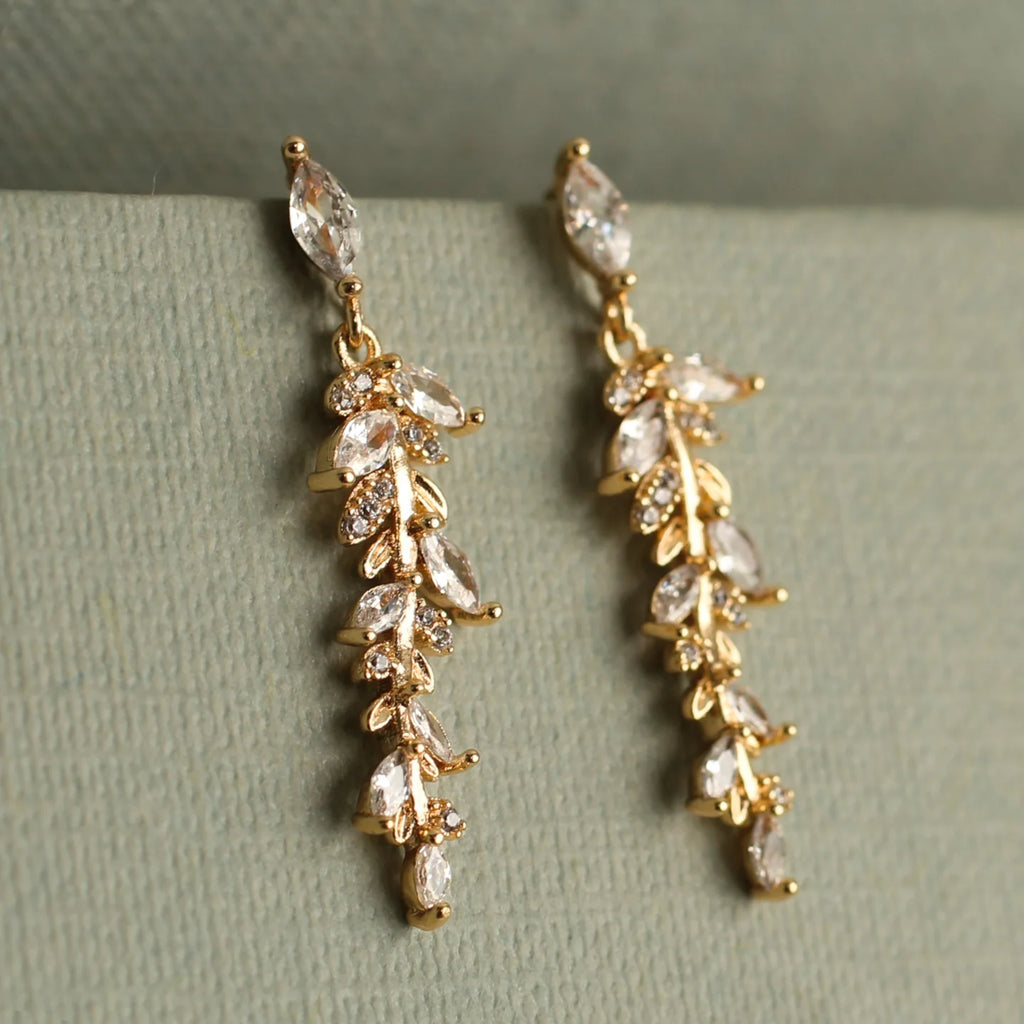 Silk Purse Feather Fern Drop Earrings