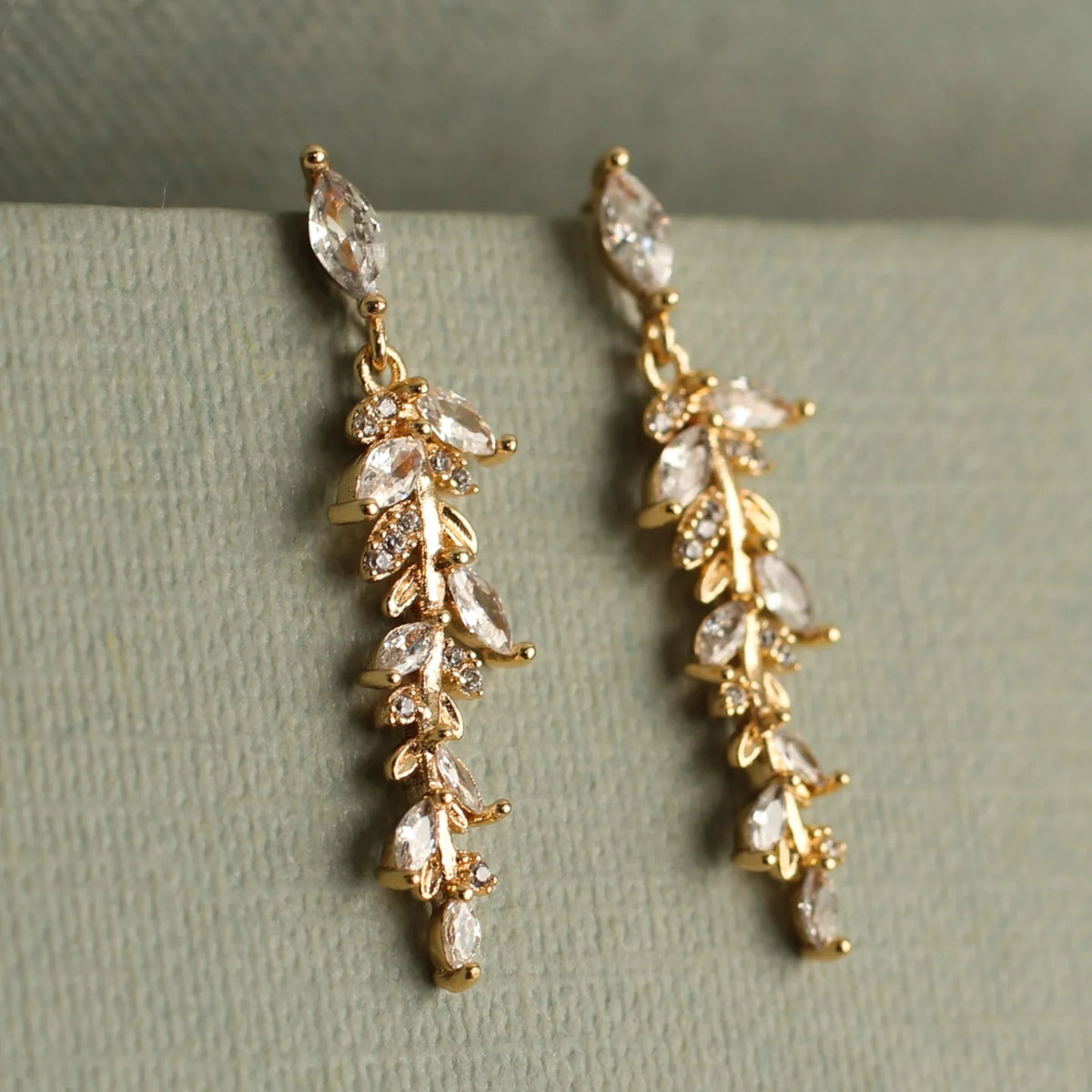 Silk Purse Feather Fern Drop Earrings