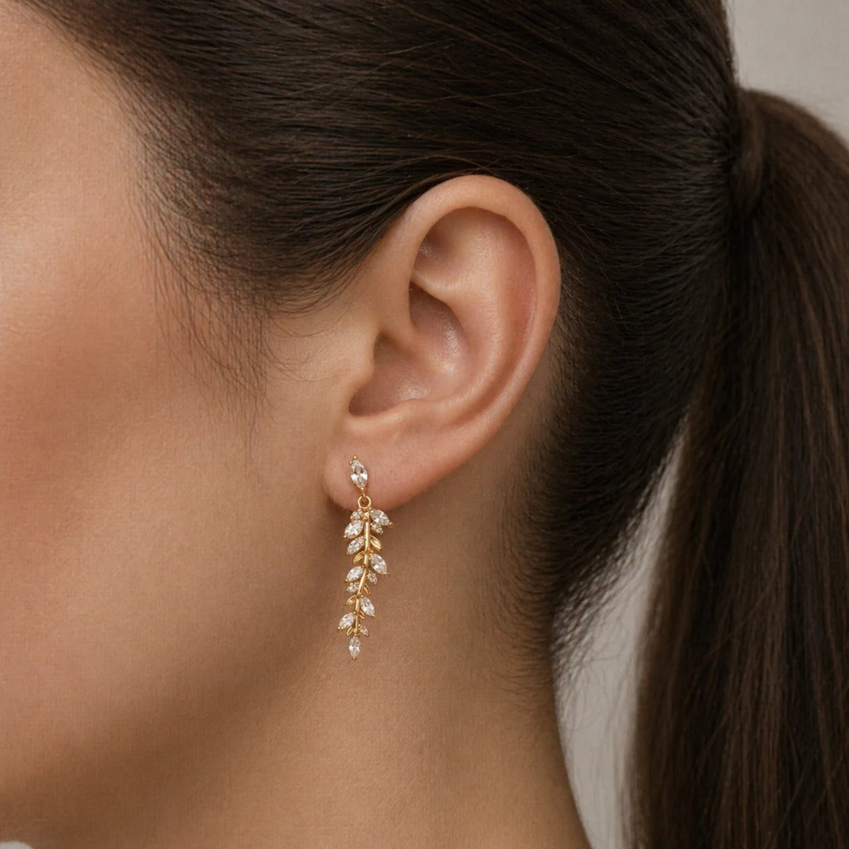 Silk Purse Feather Fern Drop Earrings