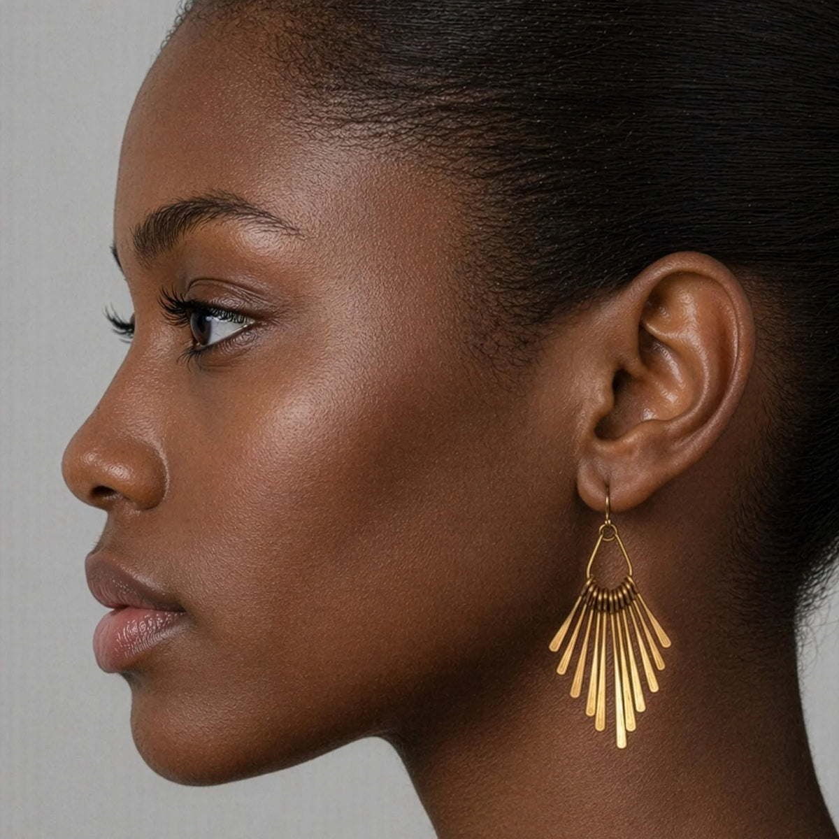Silk Purse Art Deco Fringe Earrings Gold