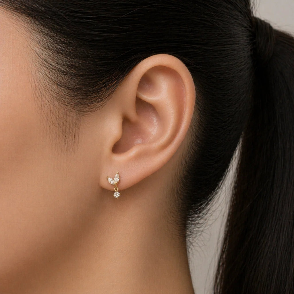 Silk Purse Japanese Petal Stud Earrings