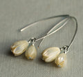 Silk Purse Pearl Snowdrop Earrings Silver