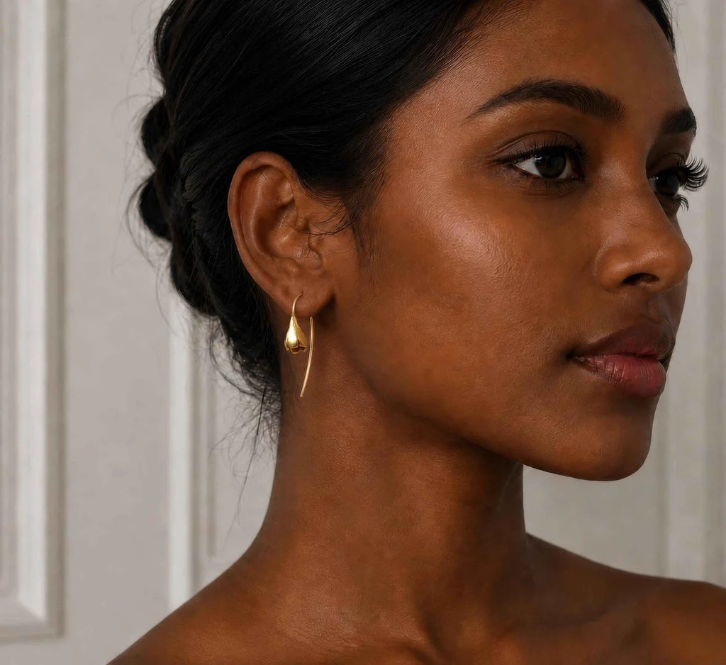 Silk Purse Snowdrop Earrings Gold