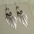Silk Pure Art Deco Fringe Earrings Silver