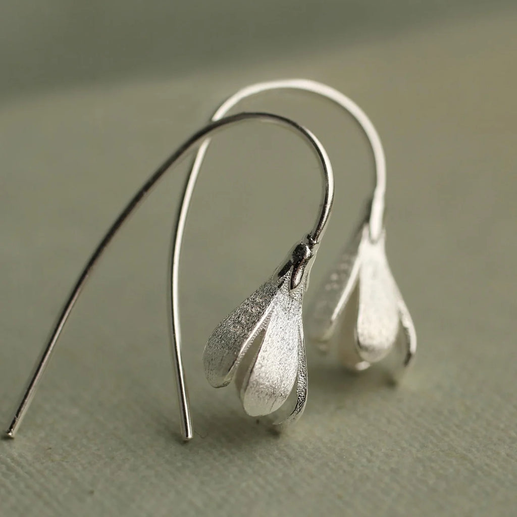 Silk Purse Snowdrop Earrings Sterling Silver