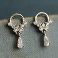 Silk Purse Sterling Silver Tiny Droplet Hoop Earrings