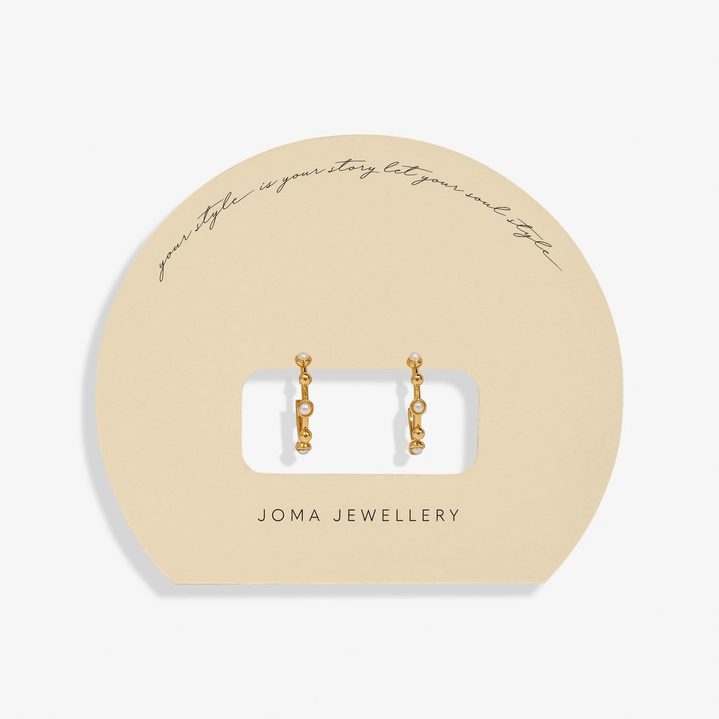 Soul Shine Beaded Pearl Gold Plated Hoop Earrings