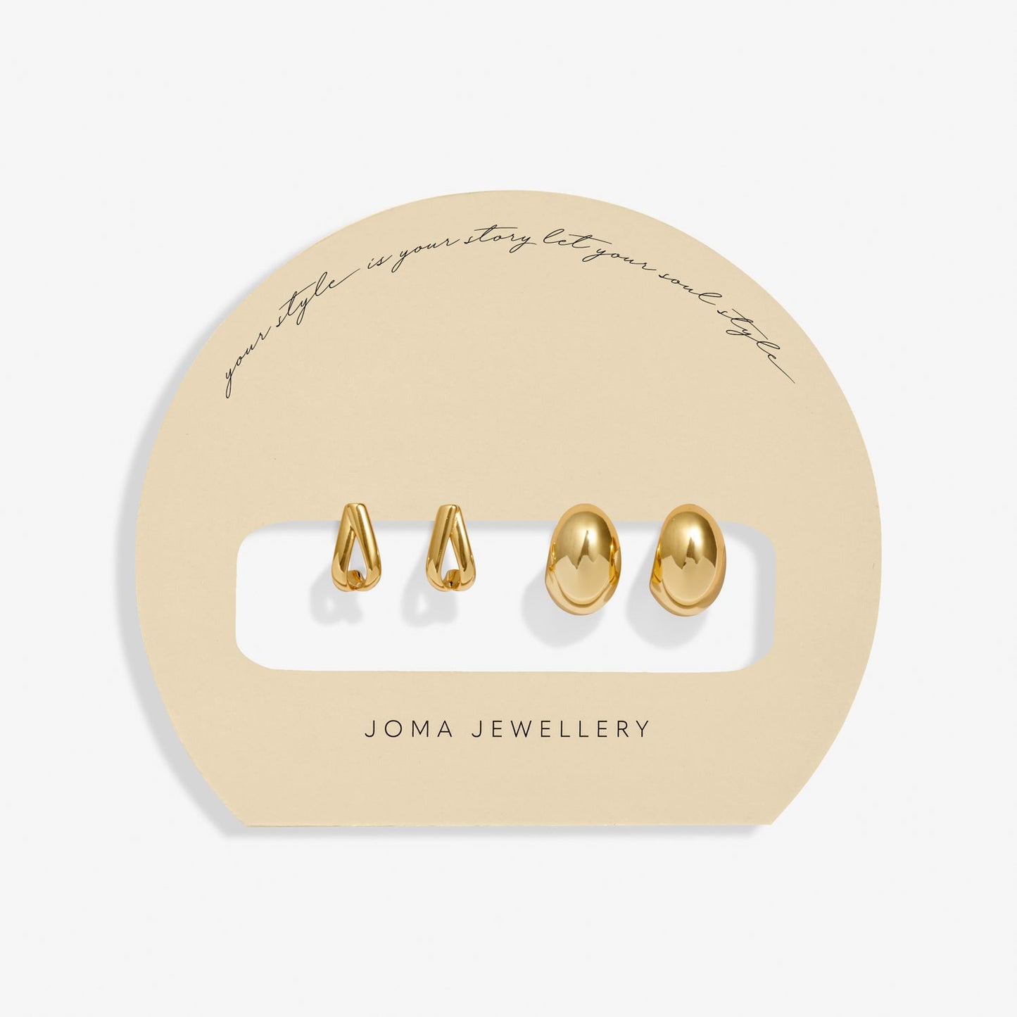Soul Shine Stack Statement Gold Plated Set Of 2 Hoop Earrings