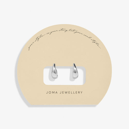 Soul Shine Tapered Hoops Silver Plated Hoop Earrings