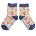 Sparrow Socks Baby Fox Faces Silver 4-6Y