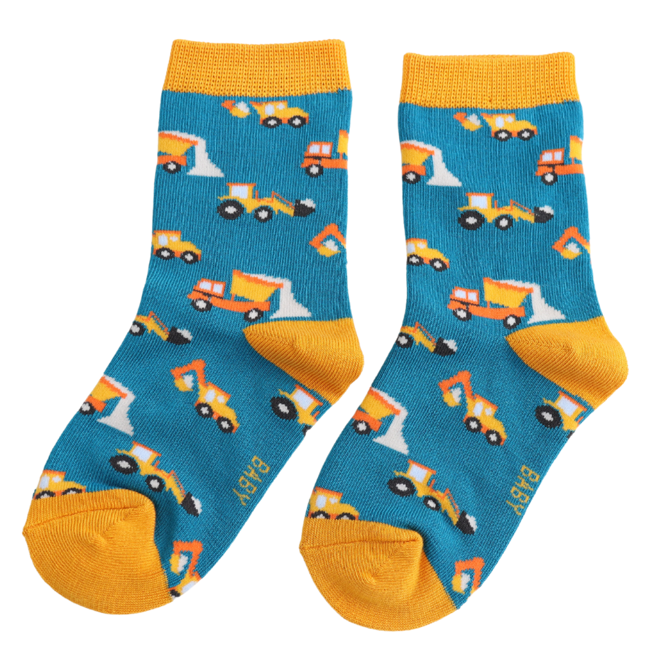 Sparrow Baby Socks Trucks Teal 4-6 Years