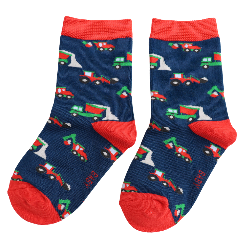 Sparrow Socks Baby Trucks Navy 4-6Y