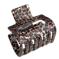Square Hair Claw Clip Leopard Print Brown