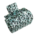 Square Hair Claw Clip Leopard Print Mint