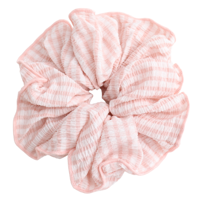 Stripes Hair Scrunchie Pink