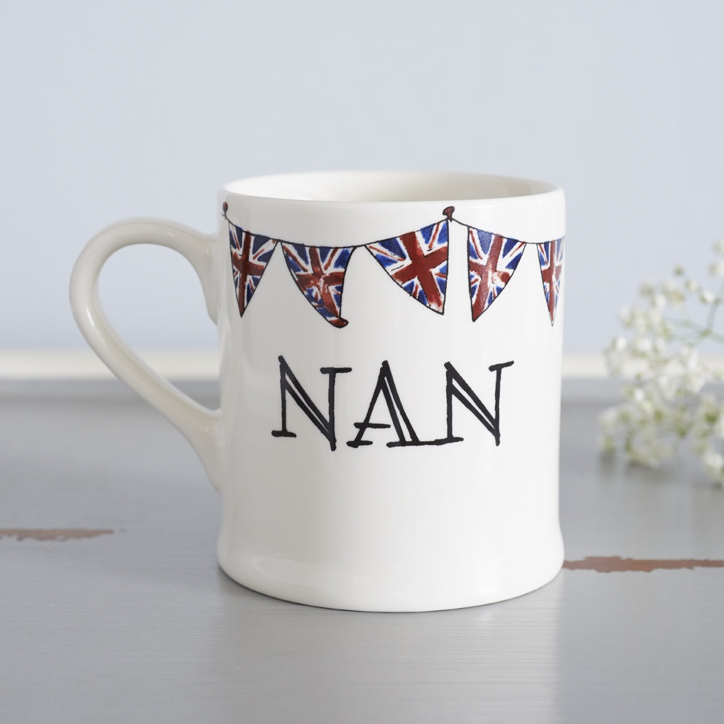 Sweet William Family Mug Nan with Union Jack Bunting