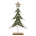 Christmas Green & White Tree With Gold Star