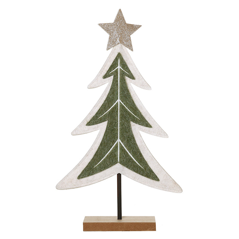 Christmas Green & White Tree With Gold Star