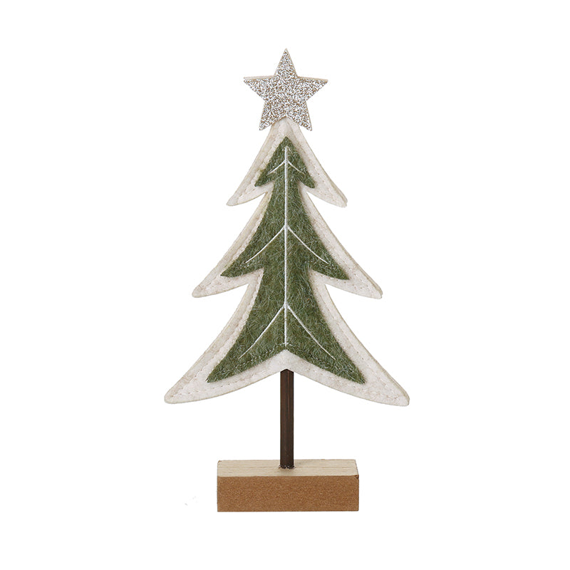 Christmas  Green & White Tree With Gold Star Extra Small