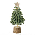 Christmas Green Loop Tree With Star & Wood Base