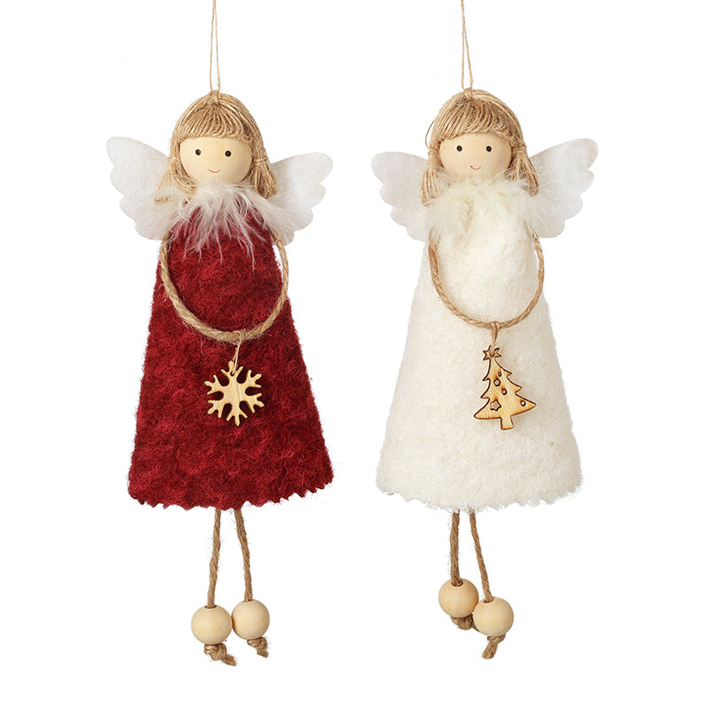 Christmas Red And White Fluffy Dress Angel Mix
