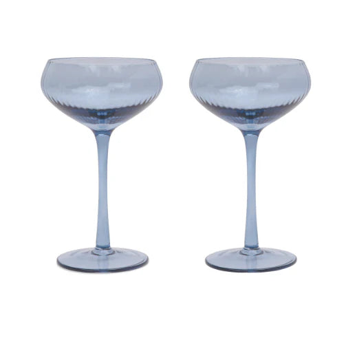 The Lou Coupe Glass Set Of Two Blue